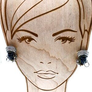 Selro Selini Blackmoor Princess Face Lucite Earrings, Mid Century Designer Gold